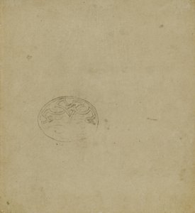 Schets van ornamentaal motief binnen ovaal, c. 1483-1485?